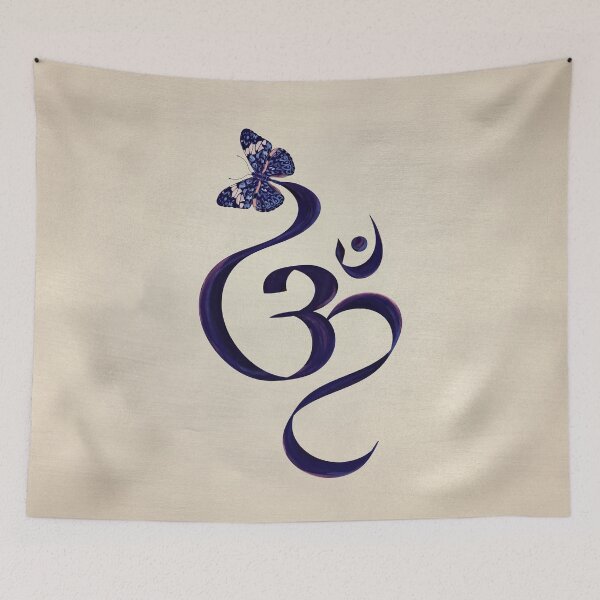 Item preview, OM symbol and Butterfly - watercolor designed and sold by k9printart.