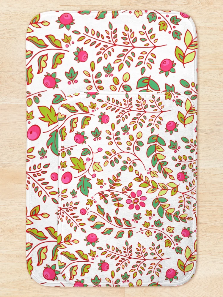 Thumbnail 5 of 6, Bath Mat, Pink Flower Pattern designed and sold by PatternSquare.
