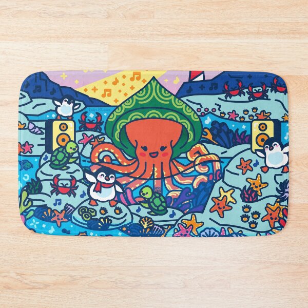 Item preview, Poulpa the octopus playing Music in the Tide pool - Creatober 2020 days 20-22 designed and sold by TokiPY.