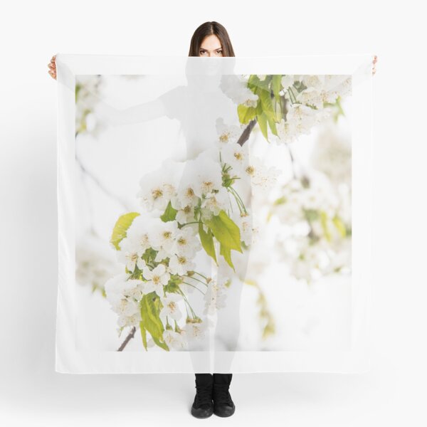 Cherry Blossoms in Spring Covered in Snow Scarf