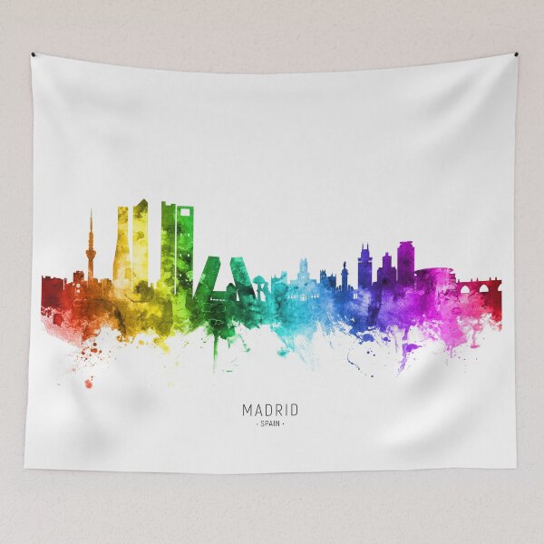 Aperçu de l'œuvre Madrid Spain Skyline créée et vendue par ArtPrints.