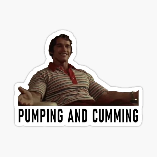 Arnold Schwarzenegger pumping and cumming Sticker