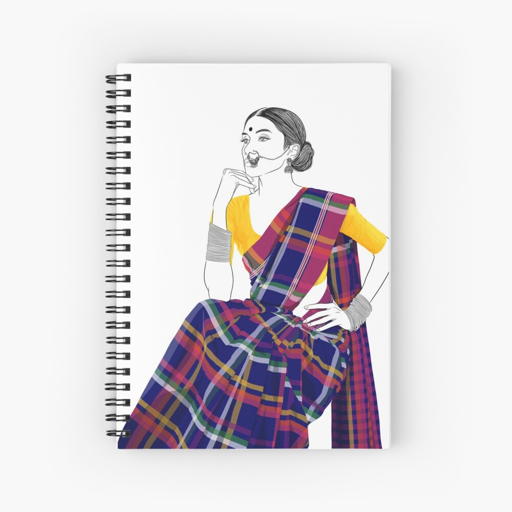 wedding saree illustration | How to draw saree sketch | South Indian  wedding saree design - YouTube