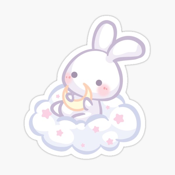 Item preview, Bunny in Fluffy Cloud Holding the Moon designed and sold by CreativeSprinkleArt.