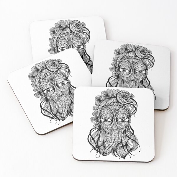 Artikelvorschau, Alien mask Illustration Line Art entworfen und verkauft von line212line.