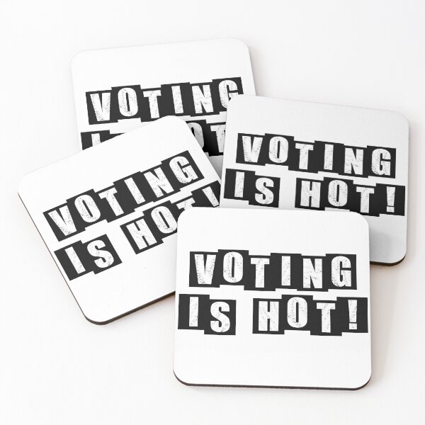 Item preview, Voting is Hot - White Text designed and sold by BusyMonkeys.
