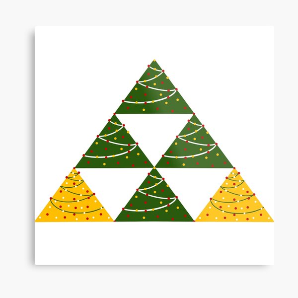 Geometric Christmas Trees Metal Print