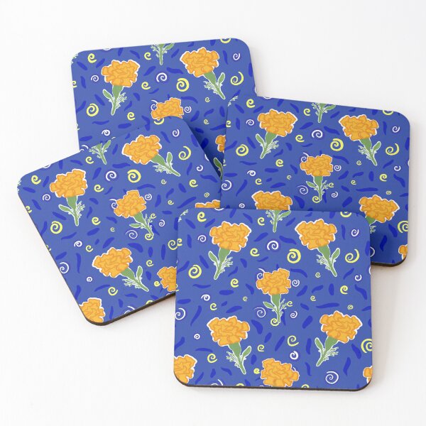 Item preview, Marigold Pattern Blue designed and sold by DukaDevi.
