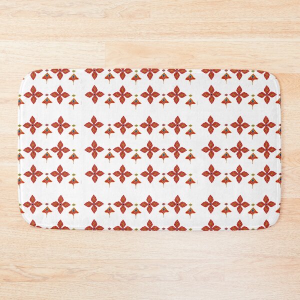 Item preview, Red Floral Geometric Pattern - With Red Spades on White Background designed and sold by storeIndus.