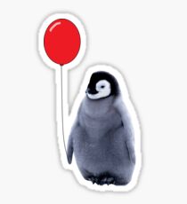 baby penguin with a balloon Sticker