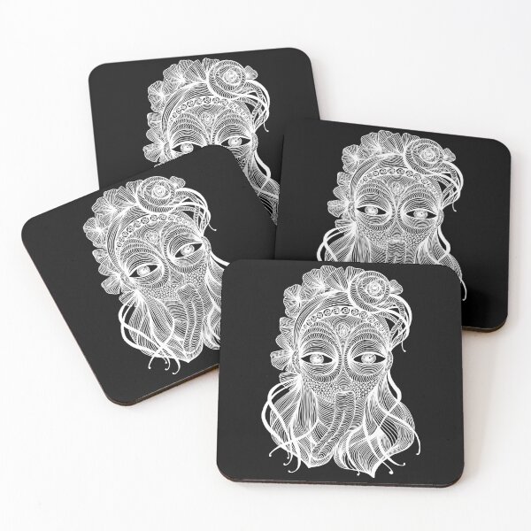 Artikelvorschau, Alien mask Illustration Line Art entworfen und verkauft von line212line.