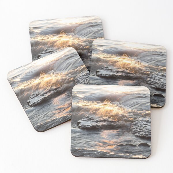 Item preview, Rough and Soft - Smoky Waves and Golden Light Filaments on the Rocks designed and sold by Georgia Mizuleva.