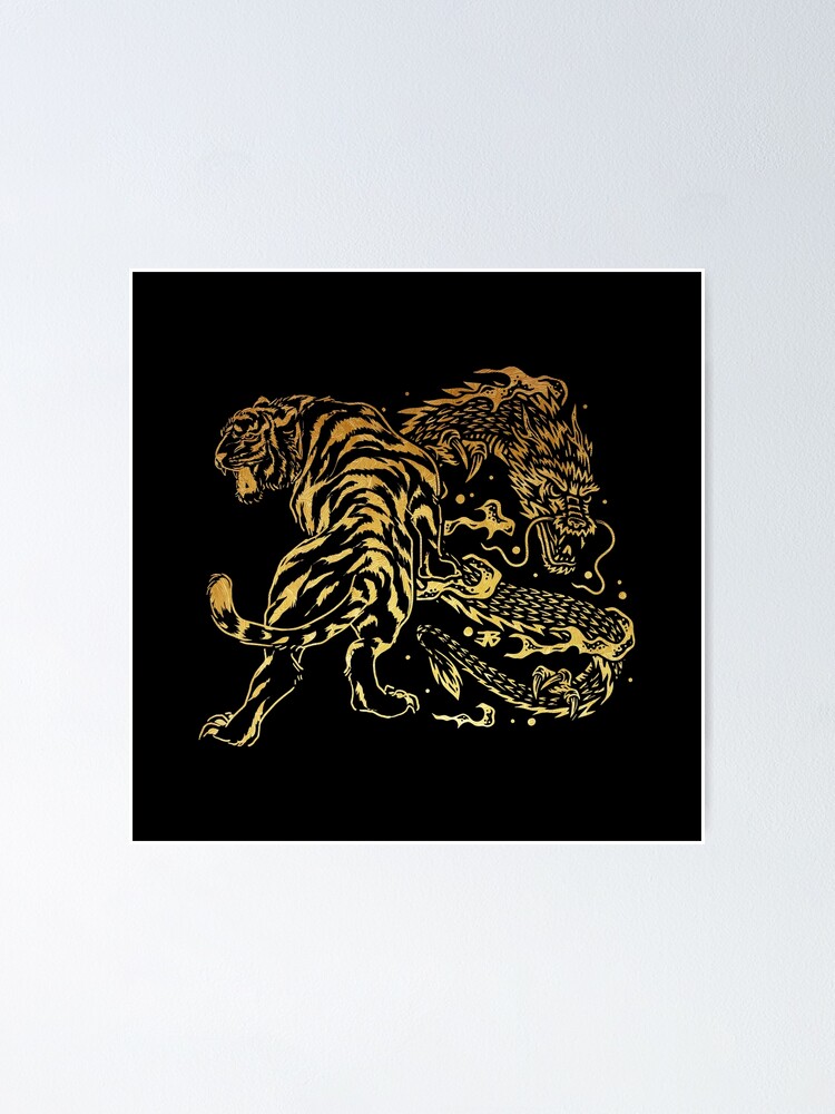 Gold Tiger Print Poster