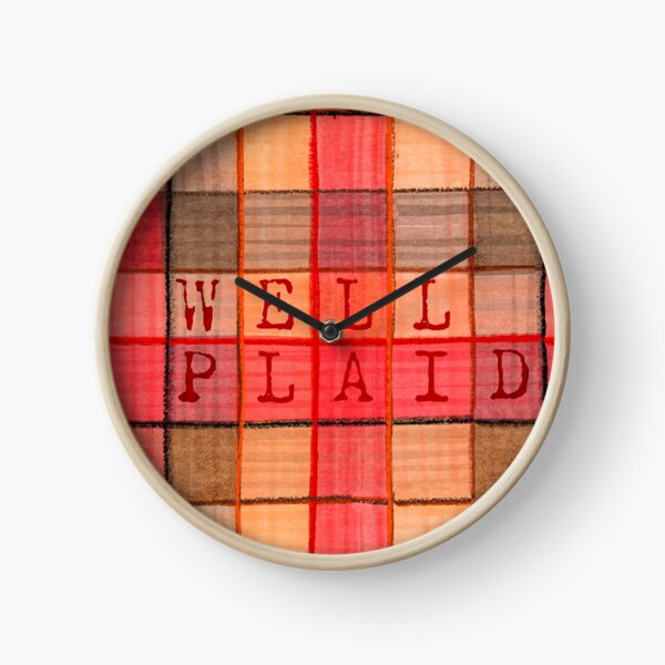 Seasonal well plaid pattern Clock