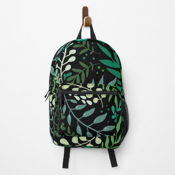 Item preview, green leaves. leaf. nature. wild floral flowers black designed and sold by Mavis1994.
