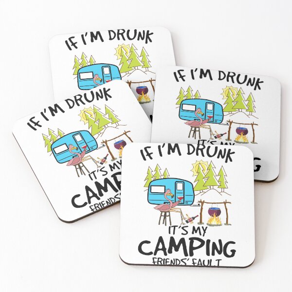 Item preview, If I'm Drunk It's My Camping Friends Fault Flamingo shirt designed and sold by CindyGifts.