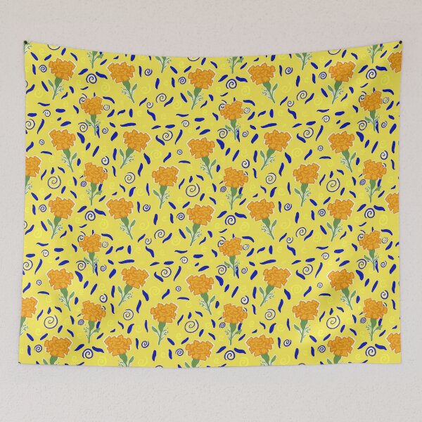 Item preview, Marigold Pattern Yellow designed and sold by DukaDevi.