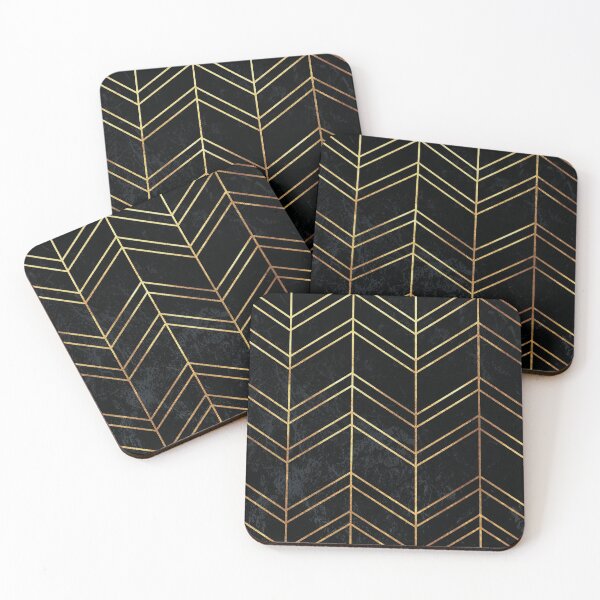 Item preview, Luxurious Golden Geometric Lines Black designed and sold by MA DESIGNS.