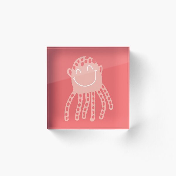 PINK HAPPY OCTOPUS Acrylic Block