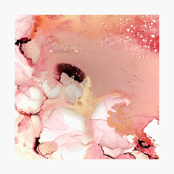 Item preview, Blush Pink Alcohol Ink Faux Marble Landscape I designed and sold by MysticMarble.