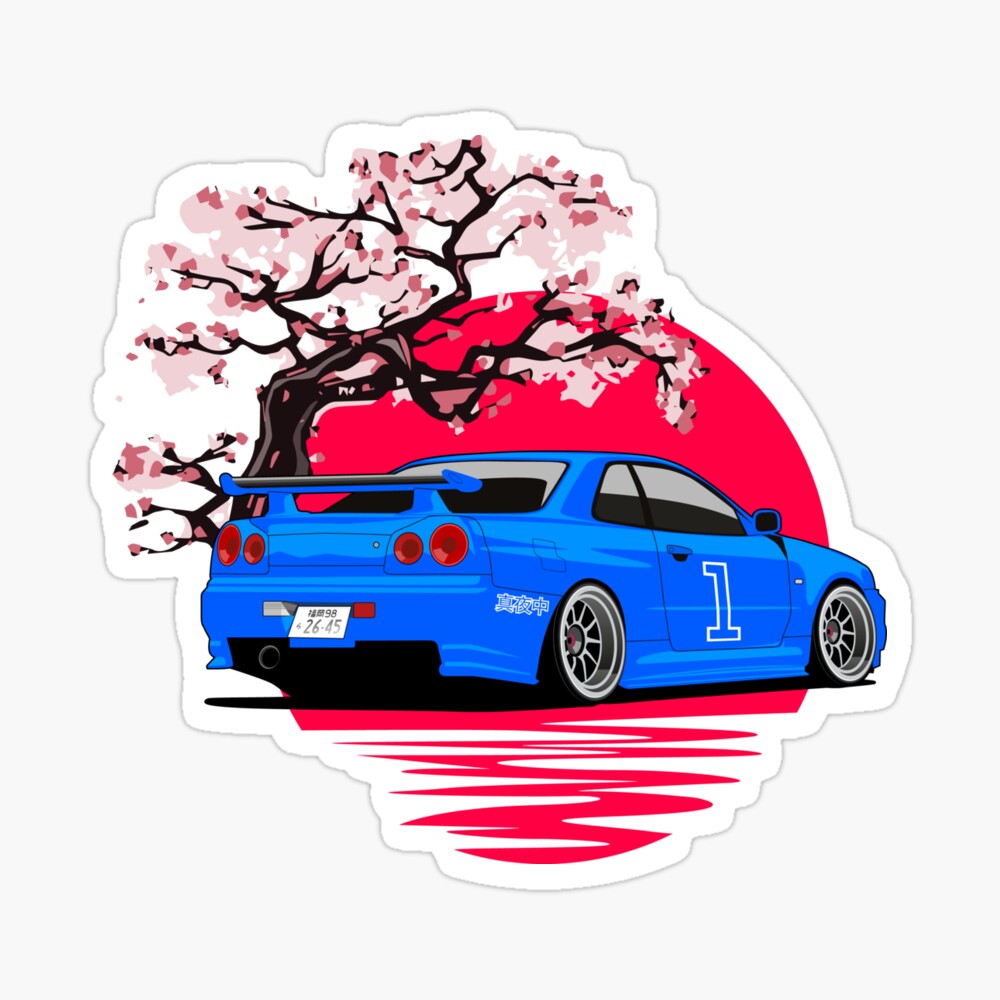 Blue R34 GTR Japan