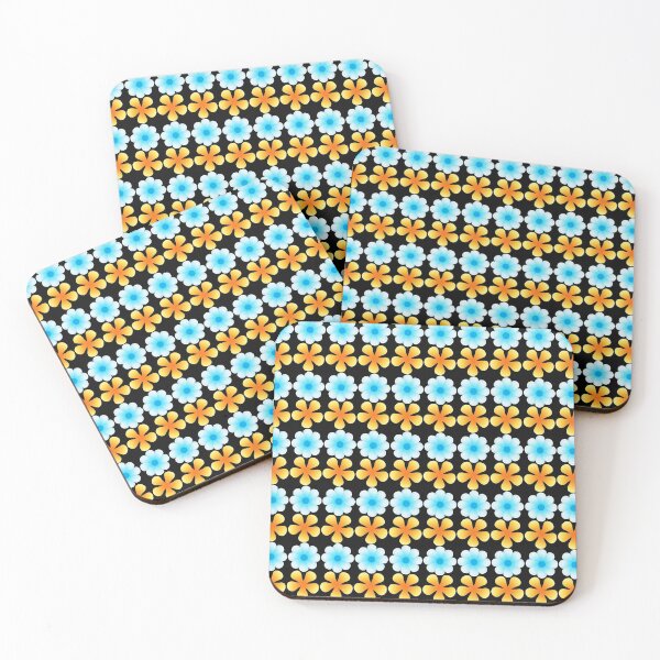 Item preview, Blue & Orange Flowers designed and sold by Ketsadaporn.