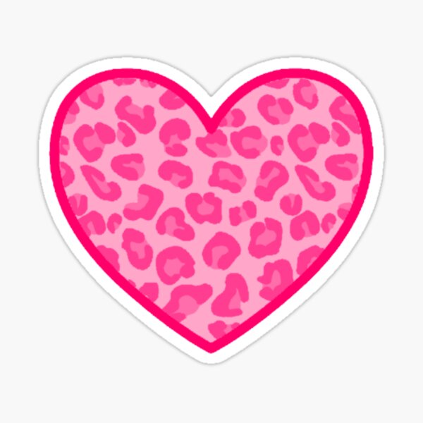 y2k leopard print heart sticker by elizastreet redbubble