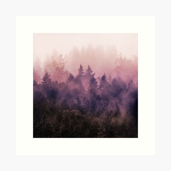 Item preview, The Heart Of My Heart // Vintage Fuchsia Raspberry Fairytale Forest With Cascadia Trees Covered In Magic Fog designed and sold by Tordis Kayma.