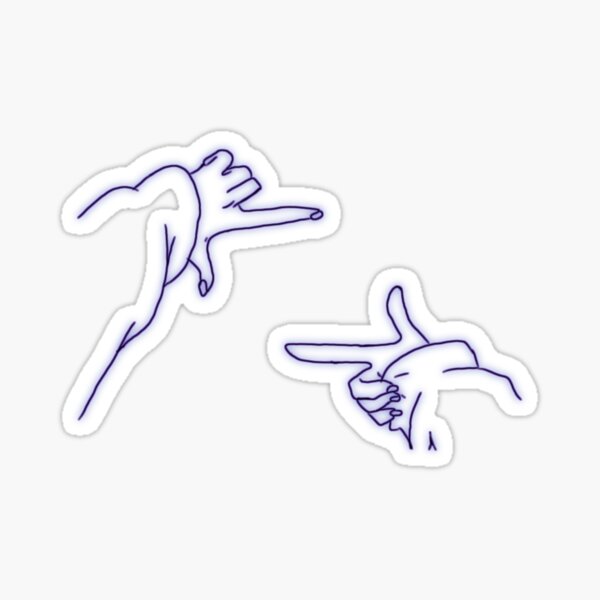 vintage minimalist anime hands Sticker