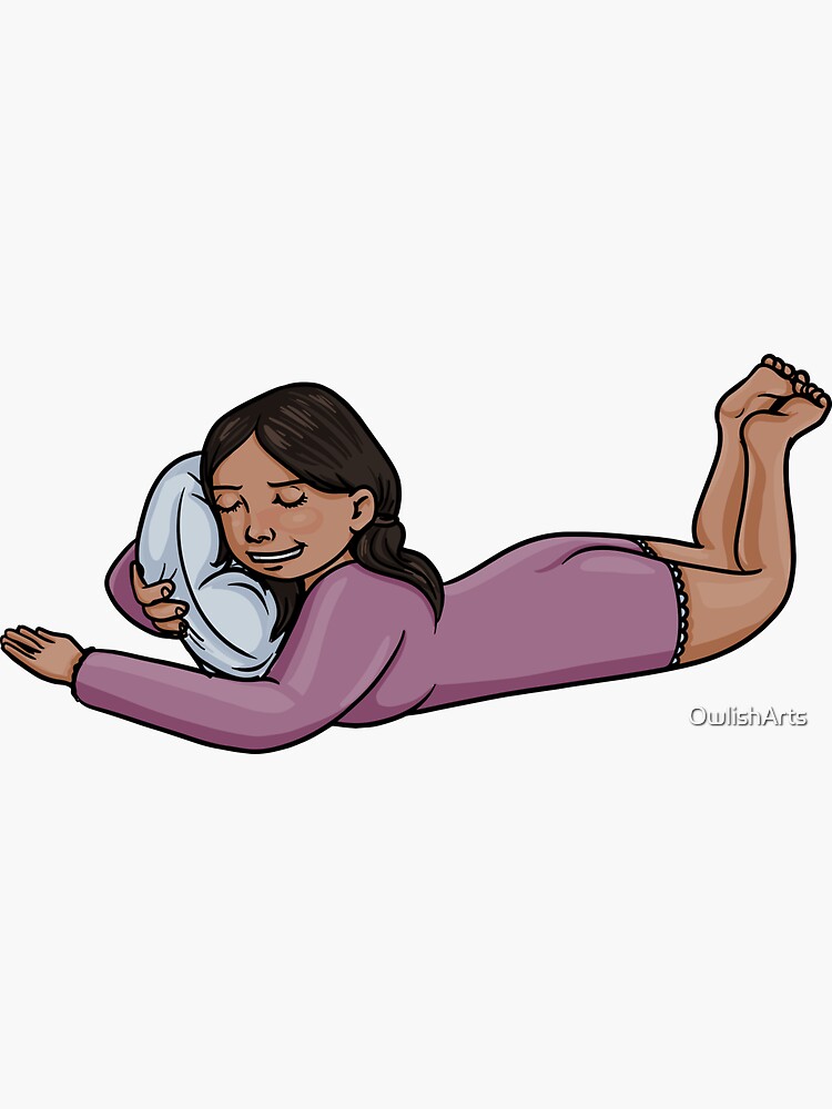 Thumbnail 3 of 3, Sticker, Sleepy Girl designed and sold by OwlishArts.