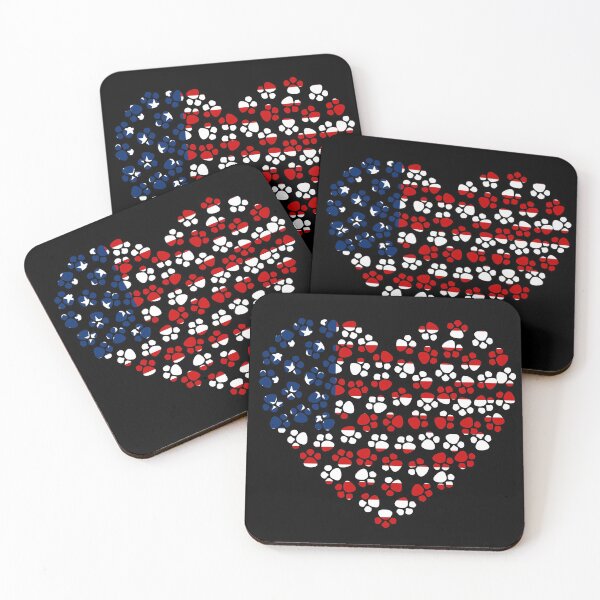 Item preview, Cat Paws USA Heart - For Dog Lovers designed and sold by styleofpop.