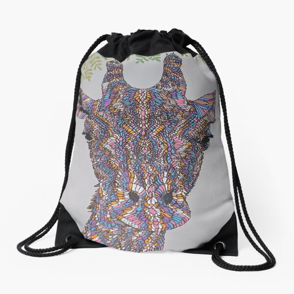 Shabby Chic Giraffe! Drawstring Bag