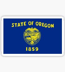 Blue and Gold Flag of Oregon with Shield Sticker