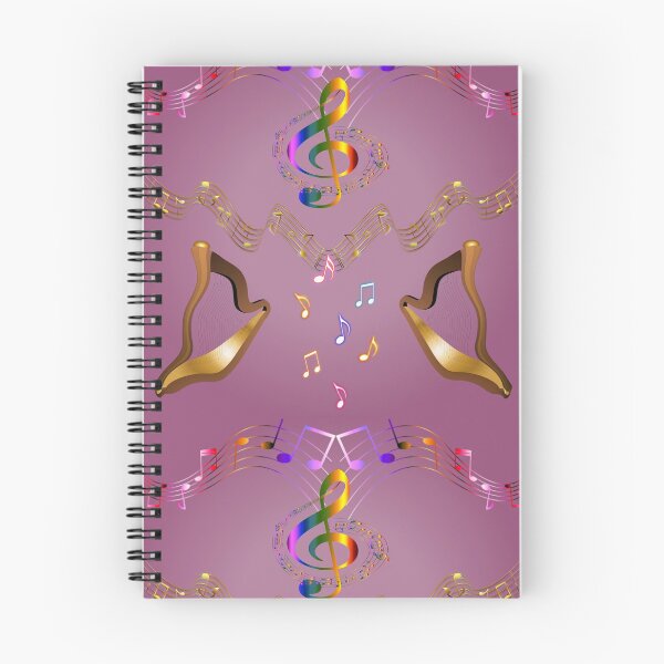 Item preview, Golden Musical Harps - Deep Rose Pink Background designed and sold by Only1helen.