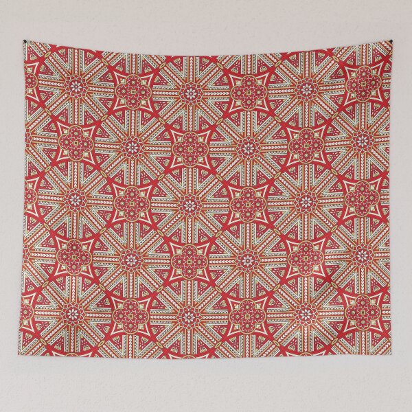 Item preview, Red floral  ethnic pattern print designed and sold by SSK Designs.