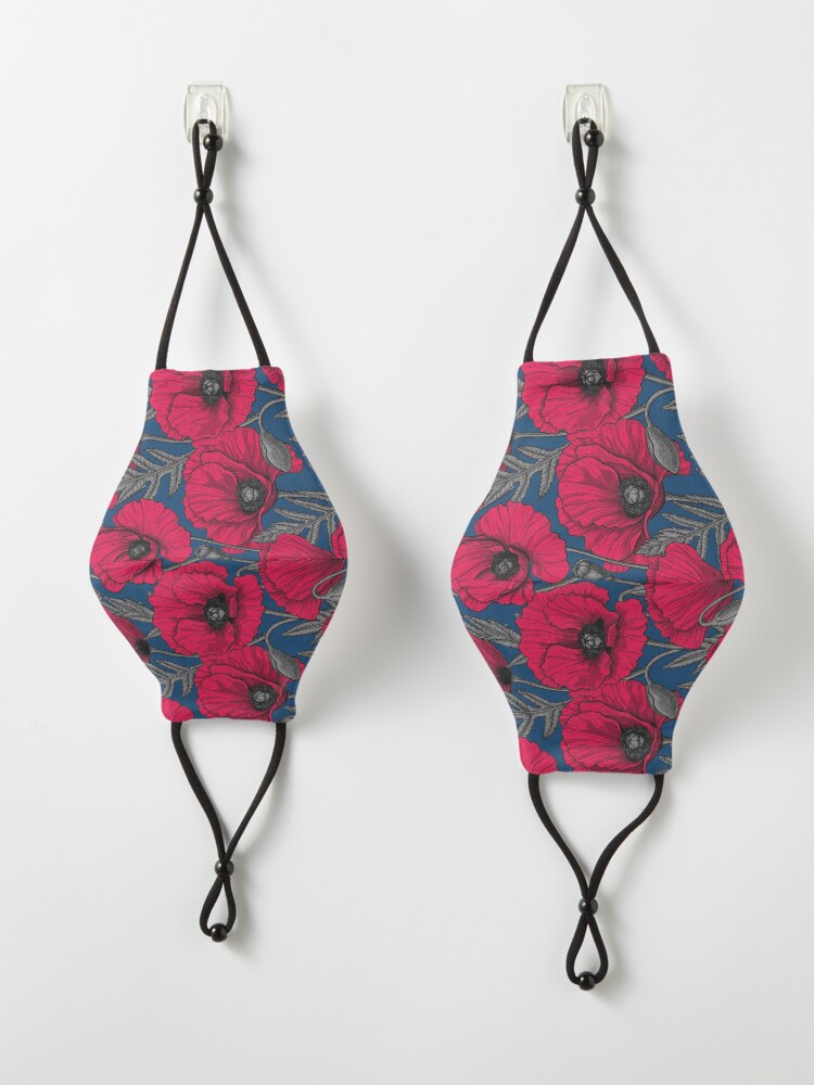 Alternate view of Night poppy garden Mask