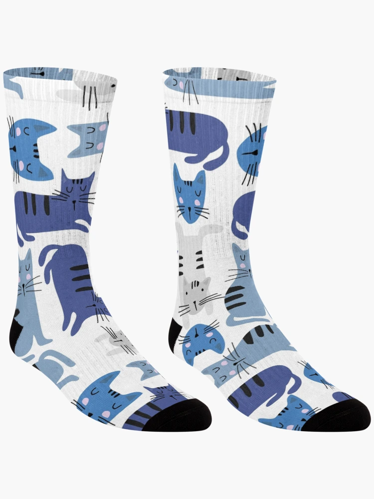 Thumbnail 3 of 5, Socks, Cute Cat Pattern designed and sold by PatternSquare.