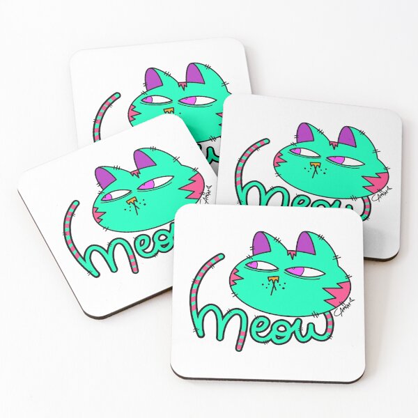 Item preview, Green & Pink Meow Cat designed and sold by SoCamCat.