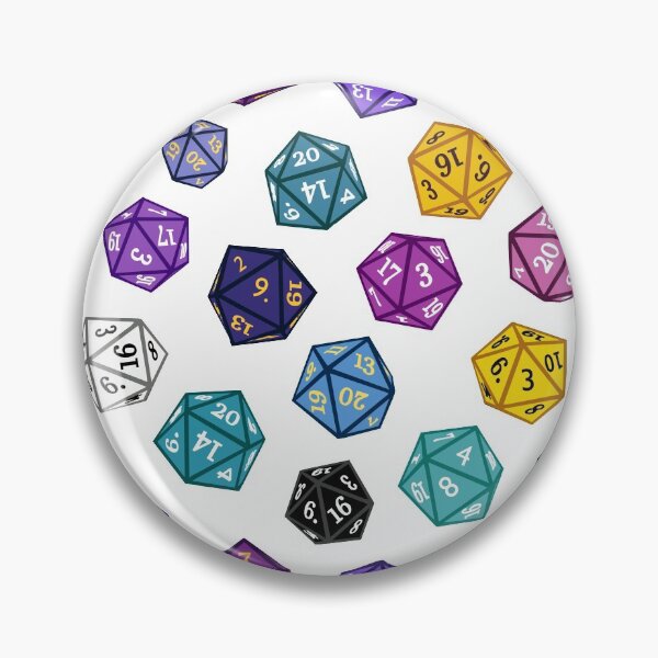 Aperçu de l'œuvre Jeu de rôle coloré D20 motif de dés polyèdre créée et vendue par Creacats.