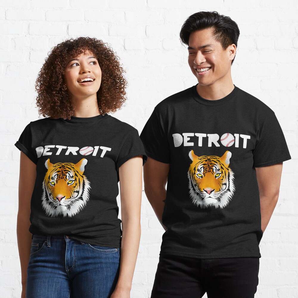 Distressed Tiger Mascot Tshirt Cool Detroit Tiger Design