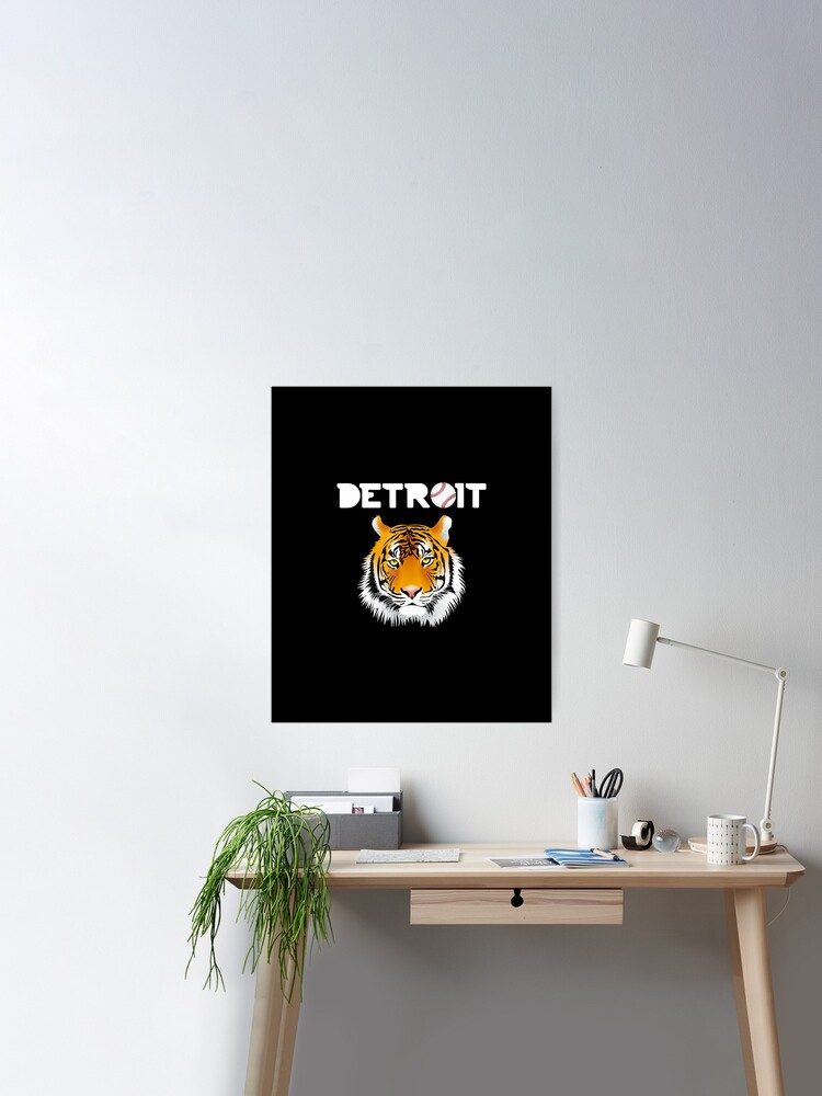 Distressed Tiger Mascot Tshirt Cool Detroit Tiger Design