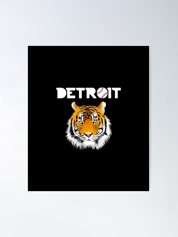 Distressed Tiger Mascot Tshirt Cool Detroit Tiger Design