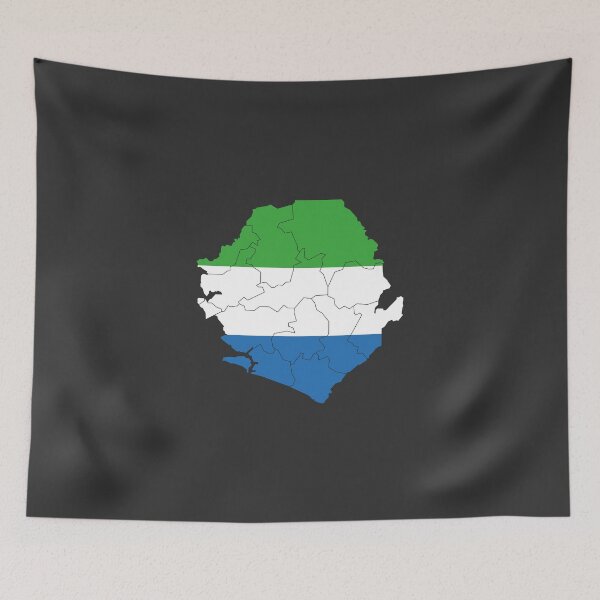 Item preview, Sierra Leone Flag Map with regions designed and sold by Alo.