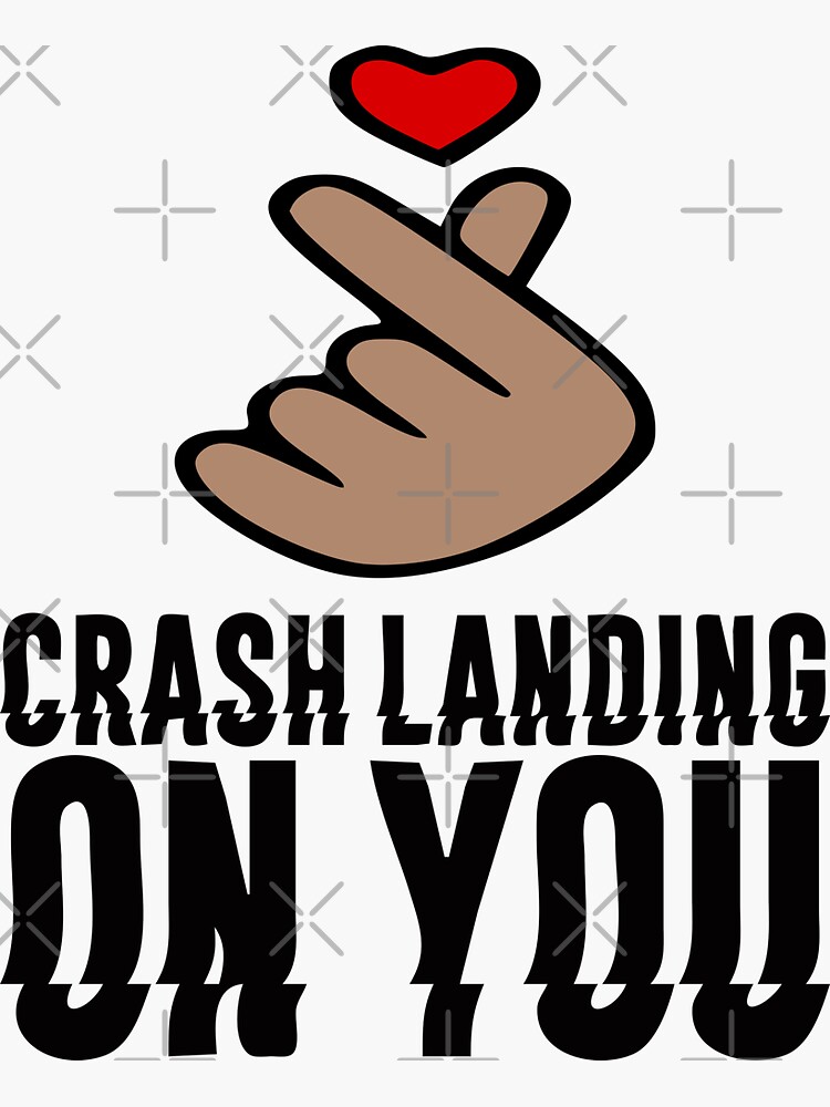 "Crash Landing On You Finger Heart" Sticker by AJDesignCo Redbubble