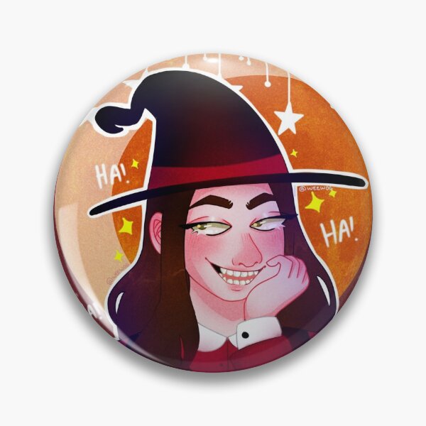 Item preview, Bruja riendo con fondo de luna - Halloween - Salem - Samhain Cartoon designed and sold by GoatsheadCastle.
