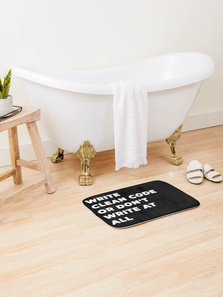 Thumbnail 2 of 6, Bath Mat, Write Clean Code designed and sold by Mechashadow.