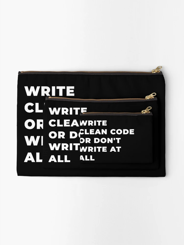 Thumbnail 2 of 4, Zipper Pouch, Write Clean Code designed and sold by Mechashadow.