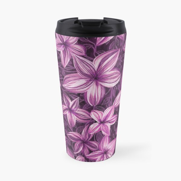Aloha hand painted fabric - plum dark Travel Mug
