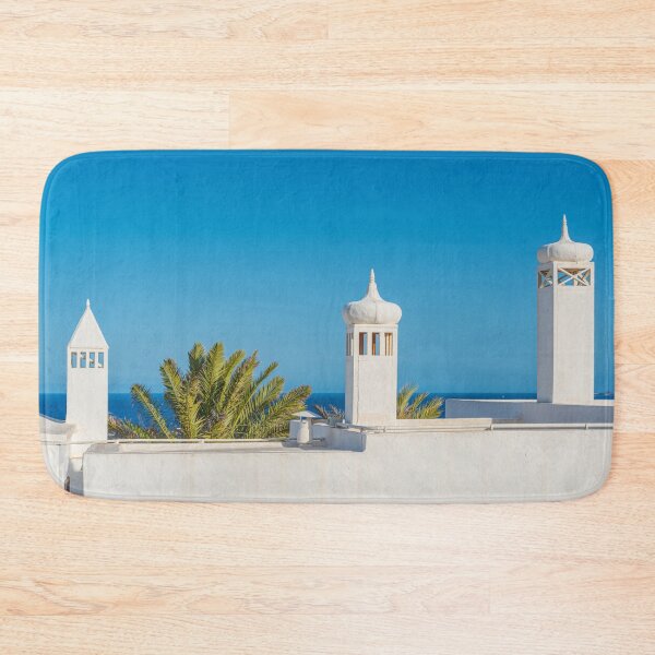 Item preview, Blue sky and white rooftops chimneys designed and sold by iCimages.net.