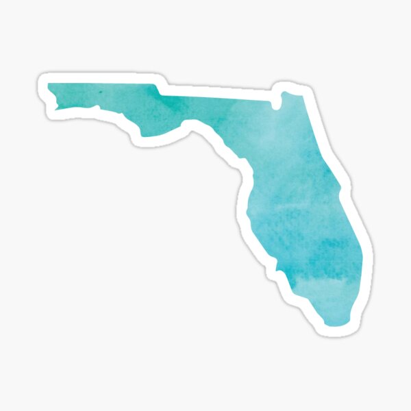 Florida State outline in blue Sticker